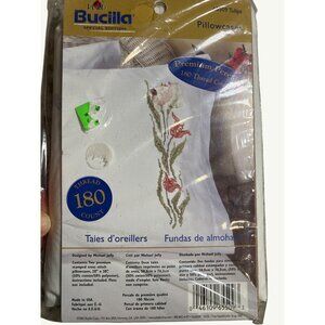 Bucilla Special Edition Premium Percale Tulips Pillowcases Craft Kit